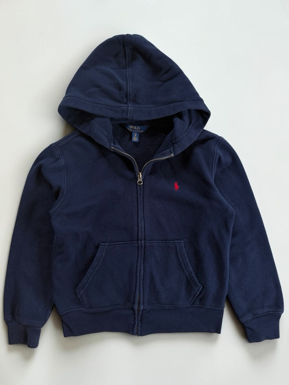POLO RALPH LAUREN VGUC Classic Navy Full Zip Hoodie Sweatshirt